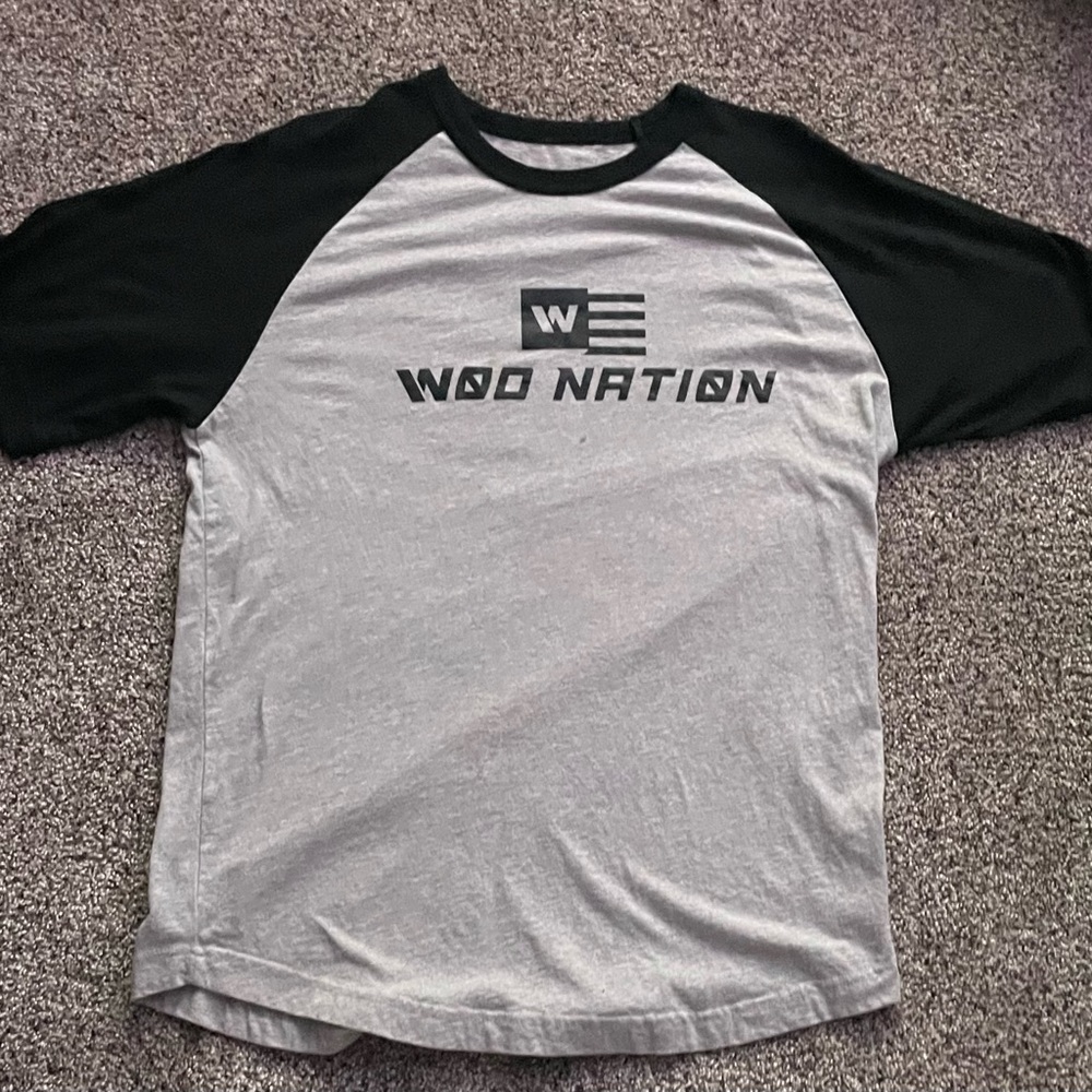 This is a Wod Nation mens shirt to display a fitness look.